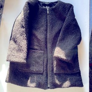 EUC BabyGap Girls zip Front Black Boucle Jacket